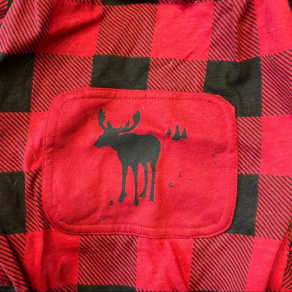 Bailey & Bella Dog Short Ted Black Plaid Moose Motif Size Medium - Picture 3 of 5